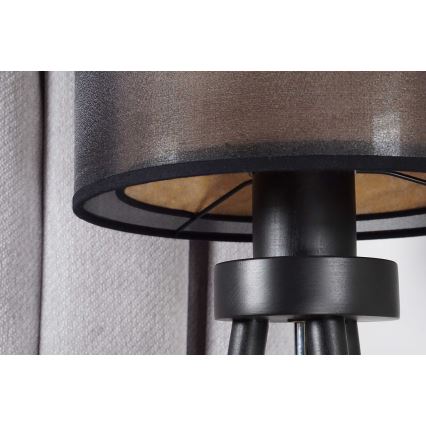 Duolla - Stolna lampa WOOD BOHO 1xE27/15W/230V pr. 25 cm crna/bež