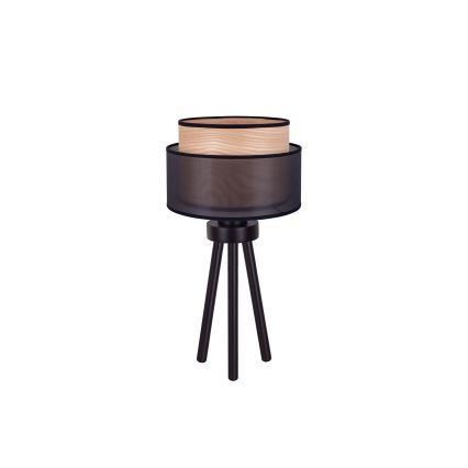 Duolla - Stolna lampa WOOD BOHO 1xE27/15W/230V pr. 25 cm crna/bež