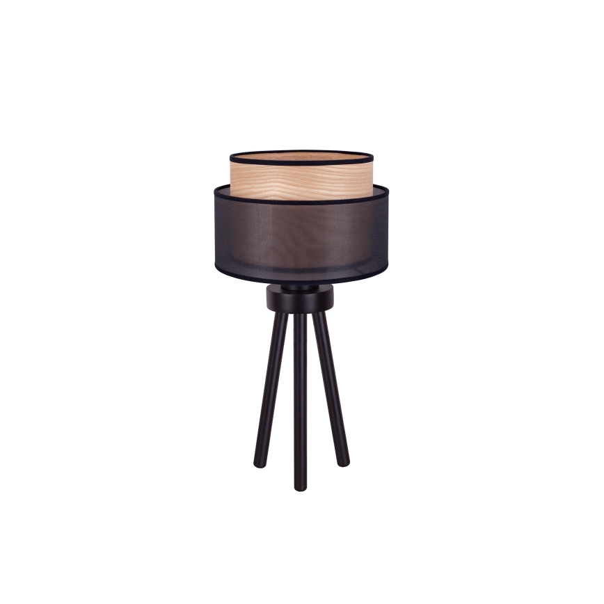 Duolla - Stolna lampa WOOD BOHO 1xE27/15W/230V pr. 25 cm crna/bež