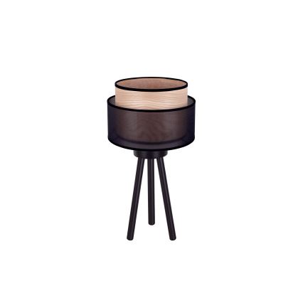 Duolla - Stolna lampa WOOD BOHO 1xE27/15W/230V pr. 25 cm crna/bež