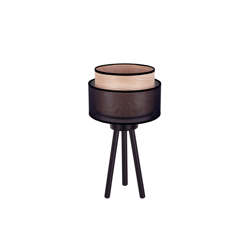 Duolla - Stolna lampa WOOD BOHO 1xE27/15W/230V pr. 25 cm crna/bež