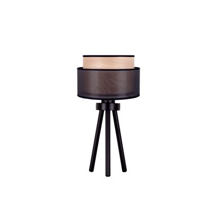 Duolla - Stolna lampa WOOD BOHO 1xE27/15W/230V pr. 25 cm crna/bež
