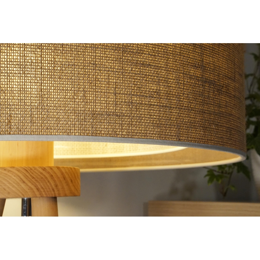 Duolla - Stolna lampa YUTE BOHO 1xE27/15W/230V pr. 25 cm smeđa/krem
