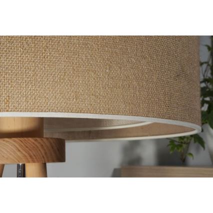 Duolla - Stolna lampa YUTE BOHO 1xE27/15W/230V pr. 25 cm smeđa/krem