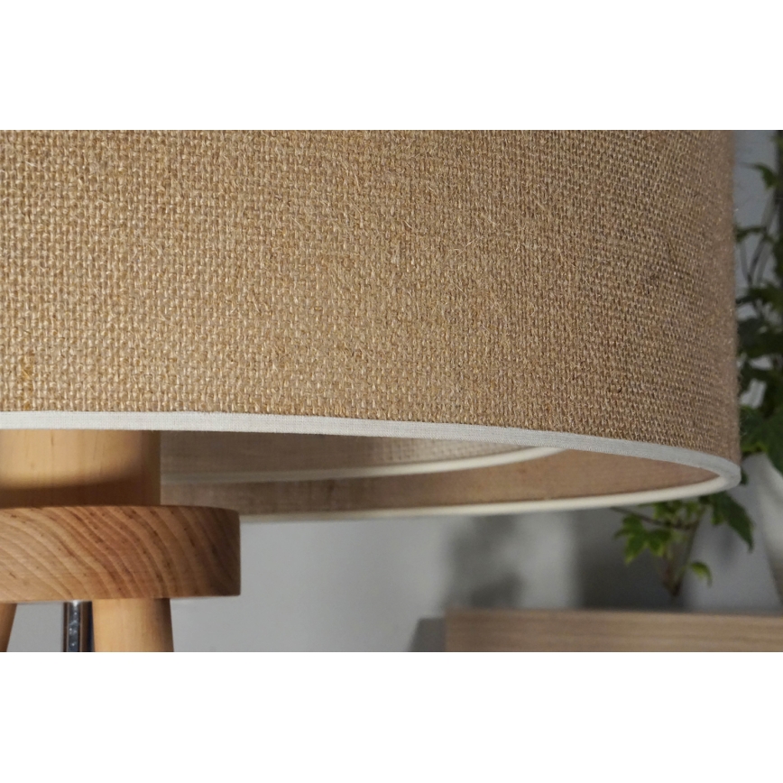 Duolla - Stolna lampa YUTE BOHO 1xE27/15W/230V pr. 25 cm smeđa/krem