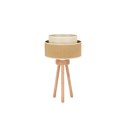 Duolla - Stolna lampa YUTE BOHO 1xE27/15W/230V pr. 25 cm smeđa/krem