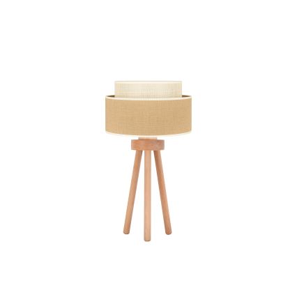 Duolla - Stolna lampa YUTE BOHO 1xE27/15W/230V pr. 25 cm smeđa/krem