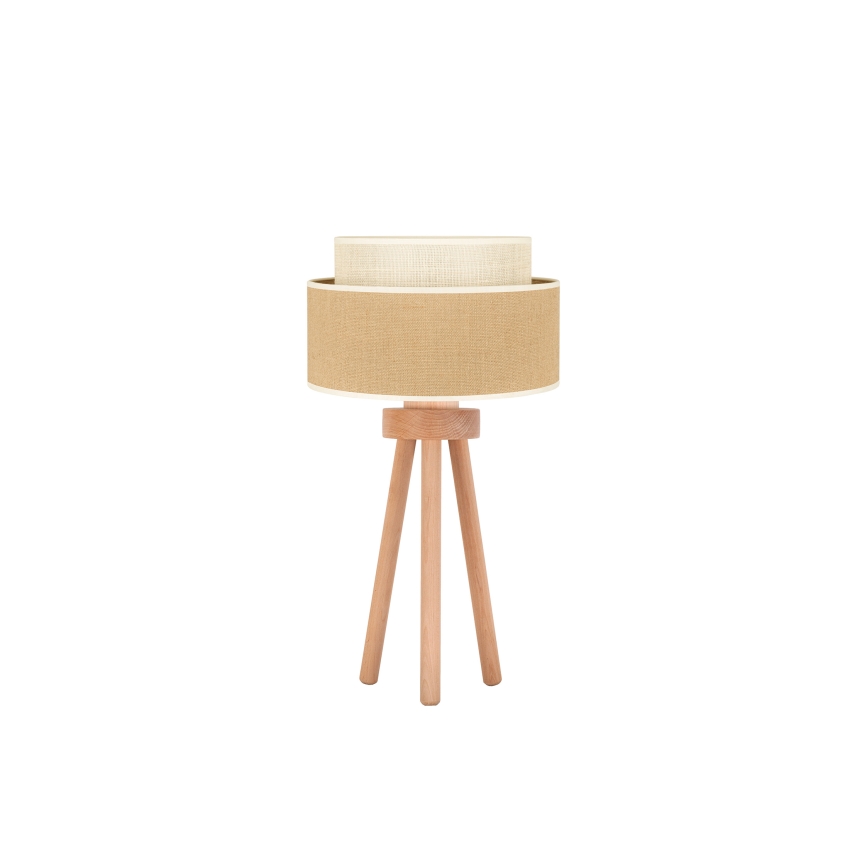 Duolla - Stolna lampa YUTE BOHO 1xE27/15W/230V pr. 25 cm smeđa/krem