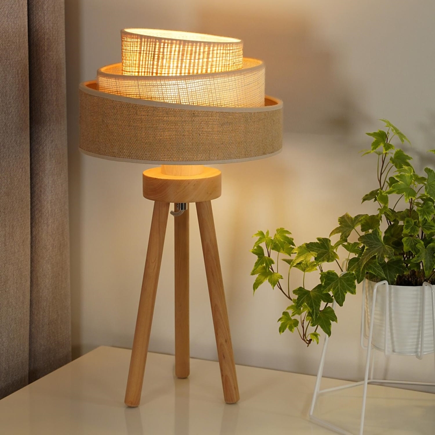Duolla - Stolna lampa YUTE TRIO 1xE27/15W/230V pr. 25 cm smeđa/siva/bež