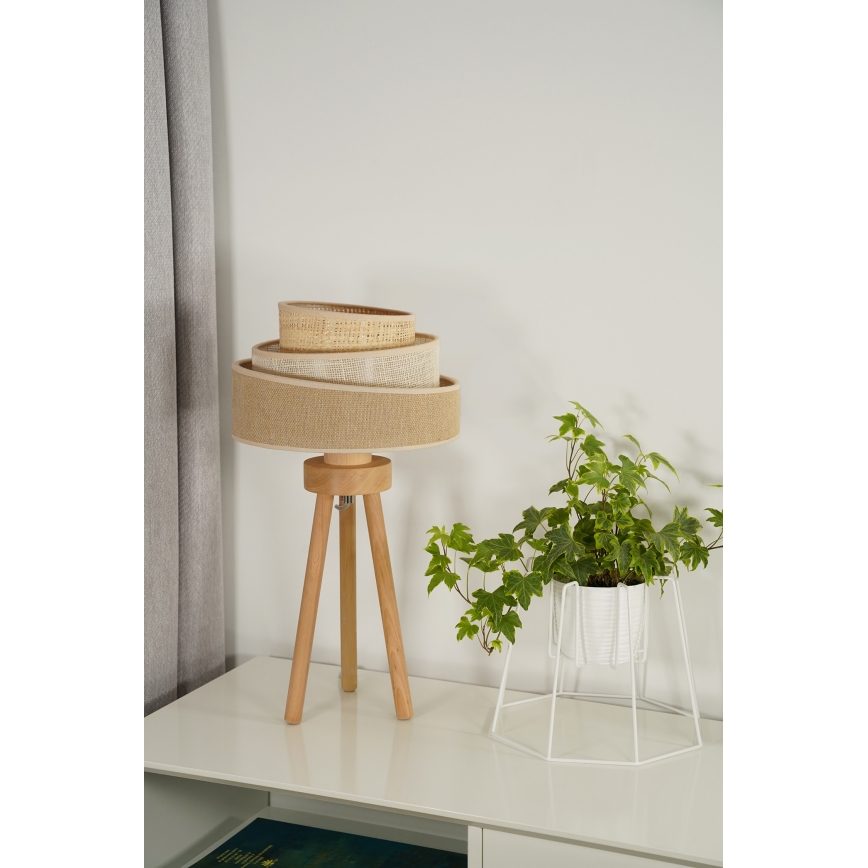 Duolla - Stolna lampa YUTE TRIO 1xE27/15W/230V pr. 25 cm smeđa/siva/bež