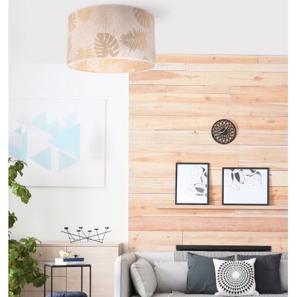 Duolla - Stropna svjetiljka ARECA 1xE27/40W/230V pr. 45 cm mesing/bijela