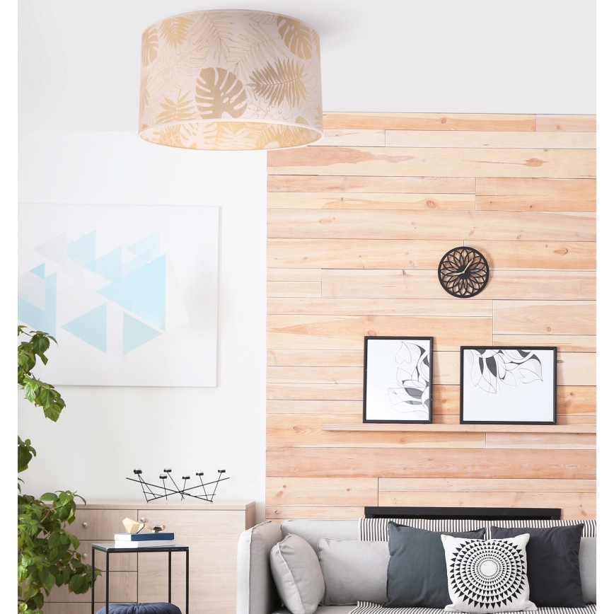 Duolla - Stropna svjetiljka ARECA 1xE27/40W/230V pr. 45 cm mesing/bijela