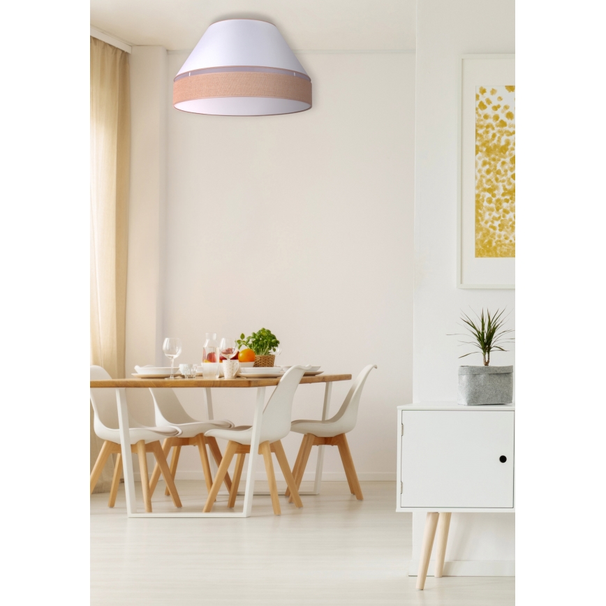 Duolla - Stropna svjetiljka AVIGNON 3xE27/15W/230V pr. 60 cm bijela/smeđa