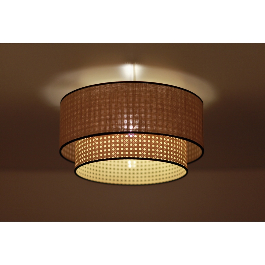 Duolla - Stropna svjetiljka BOHO 1xE27/15W/230V pr. 45 cm bež/ratan