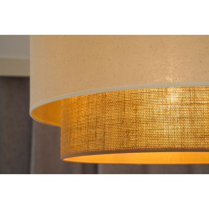 Duolla - Stropna svjetiljka BOHO 1xE27/15W/230V pr. 45 cm bež/smeđa