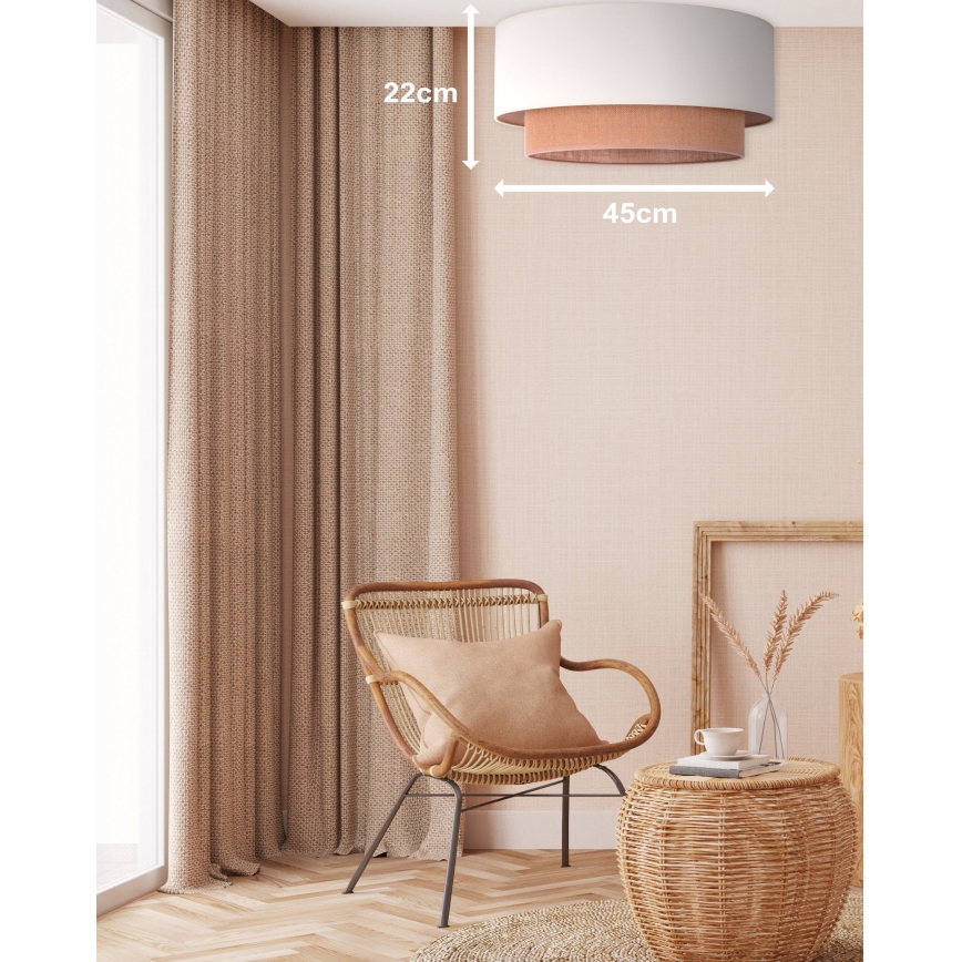 Duolla - Stropna svjetiljka BOHO 1xE27/15W/230V pr. 45 cm bež/smeđa
