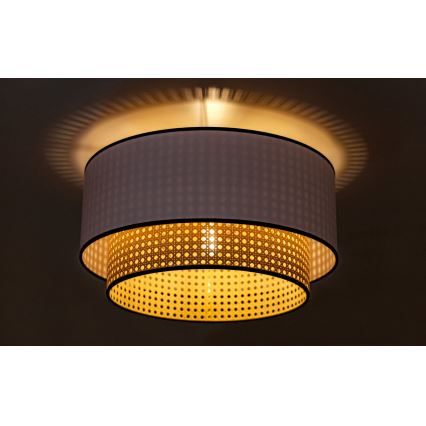 Duolla - Stropna svjetiljka BOHO 1xE27/15W/230V pr. 45 cm bijela/ratan