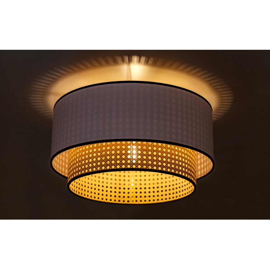Duolla - Stropna svjetiljka BOHO 1xE27/15W/230V pr. 45 cm bijela/ratan