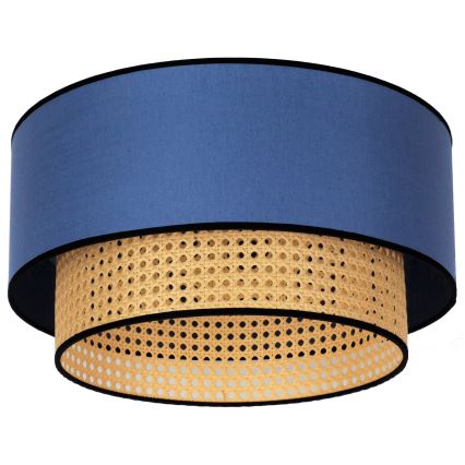 Duolla - Stropna svjetiljka BOHO 1xE27/15W/230V pr. 45 cm plava/ratan