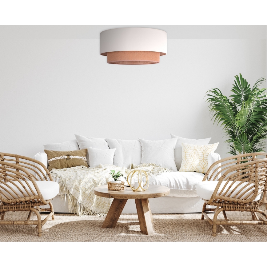 Duolla - Stropna svjetiljka BOHO 3xE27/15W/230V promjer 60 cm bež/smeđa
