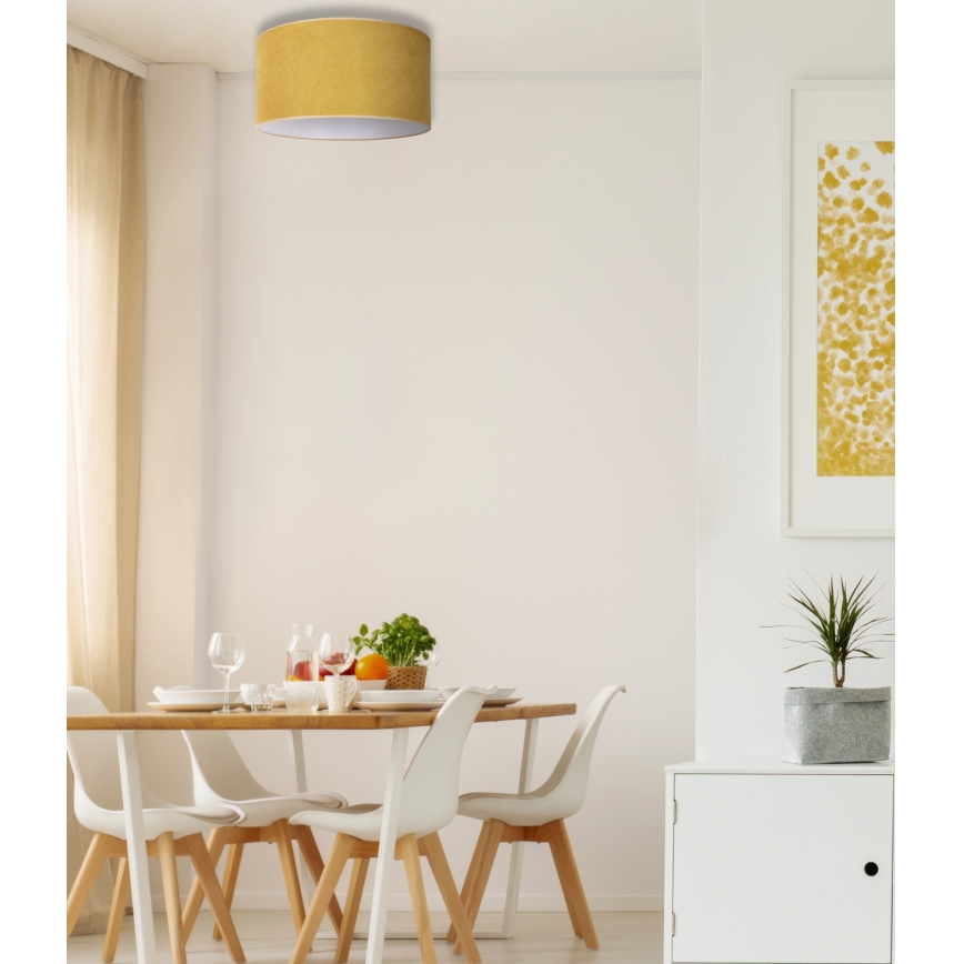 Duolla - Stropna svjetiljka BRISTOL 1xE27/15W/230V promjer 45 cm žuta/bijela