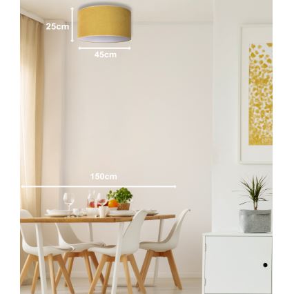 Duolla - Stropna svjetiljka BRISTOL 1xE27/15W/230V promjer 45 cm žuta/bijela