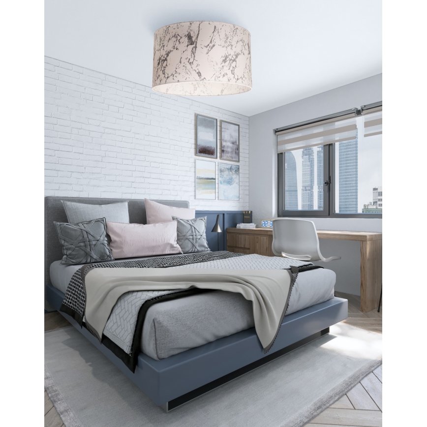 Duolla - Stropna svjetiljka MARBLE 1xE27/40W/230V pr. 45 cm bijela/siva