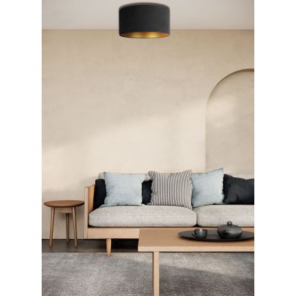 Duolla - Stropna svjetiljka ROLLER 1xE27/15W/230V promjer 40 cm crna/zlatna