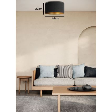 Duolla - Stropna svjetiljka ROLLER 1xE27/15W/230V promjer 40 cm crna/zlatna