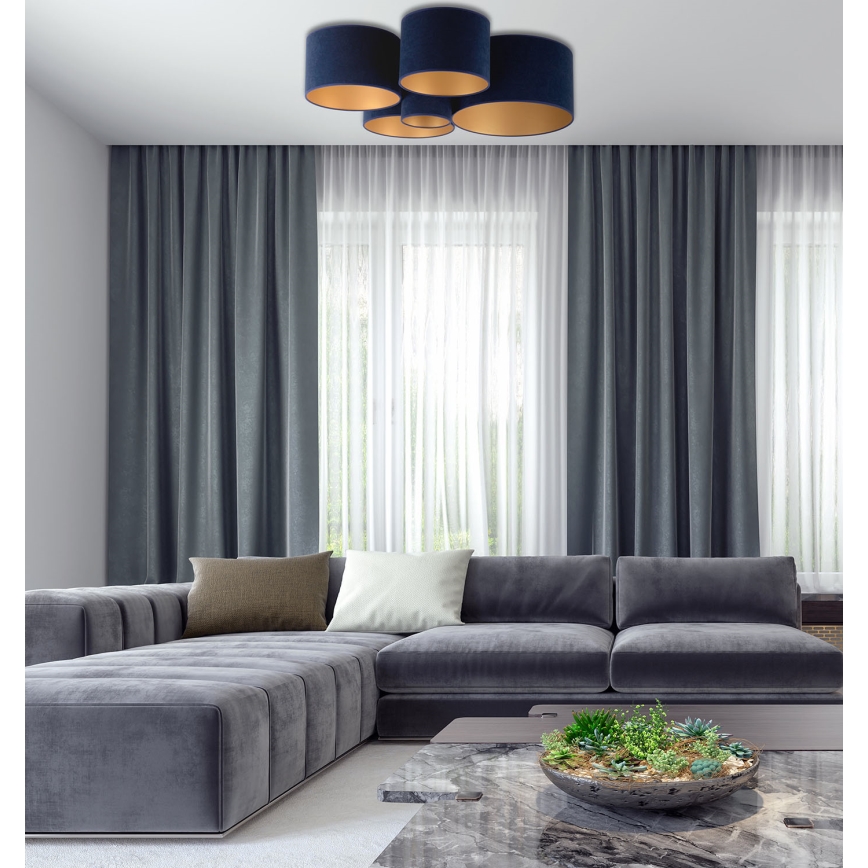 Duolla - Stropna svjetiljka ROLLER PENTO 5xE27/60W/230V plava