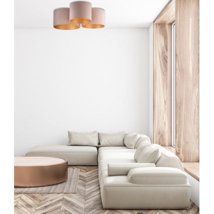 Duolla - Stropna svjetiljka ROLLER TRIO 3xE27/60W/230V smeđa