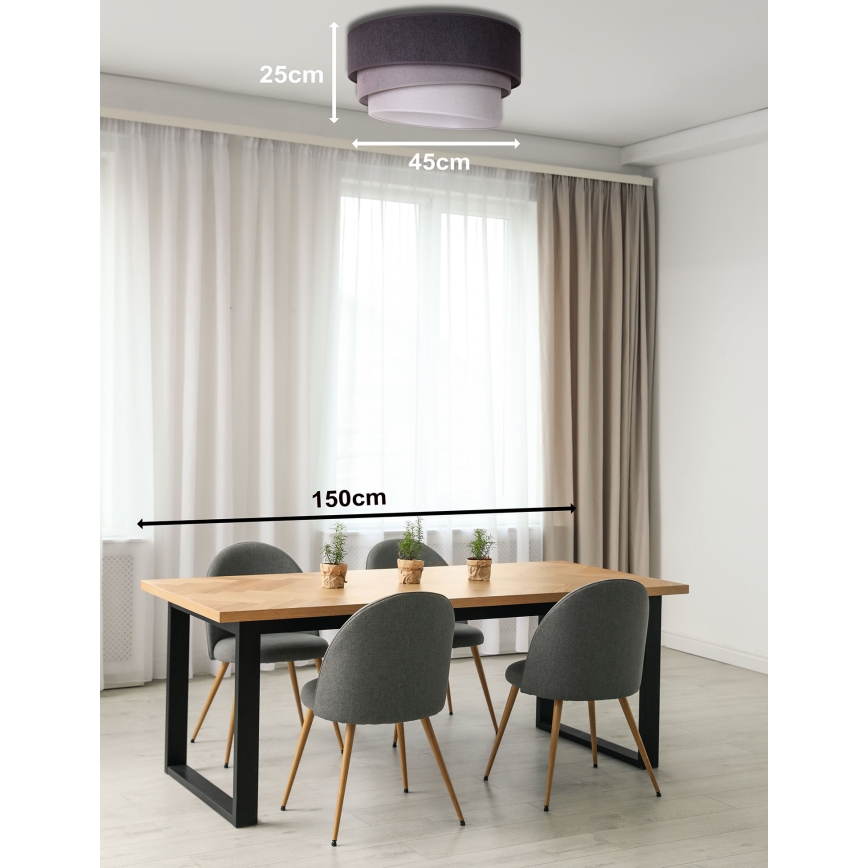 Duolla - Stropna svjetiljka TRIO 1xE27/15W/230V pr. 45 cm antracit/siva/bijela