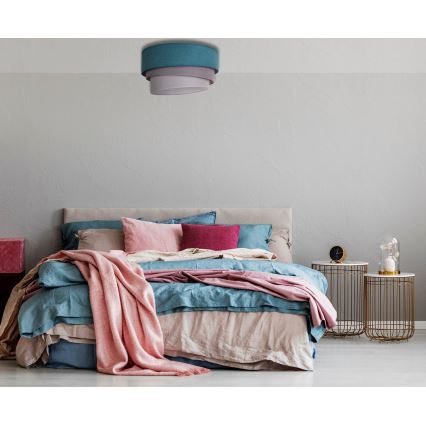 Duolla - Stropna svjetiljka TRIO 1xE27/15W/230V promjer 45 cm tirkizna/siva/bijela