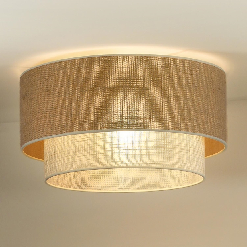 Duolla - Stropna svjetiljka YUTE BOHO 1xE27/15W/230V pr. 45 cm smeđa/krem