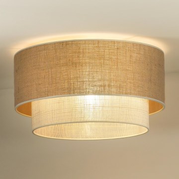 Duolla - Stropna svjetiljka YUTE BOHO 3xE27/15W/230V pr. 60 cm smeđa/krem