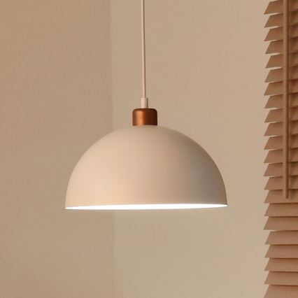 Duolla - Viseći luster IRONLINE na kabelu 1xE27/15W/230V Ø 27 cm bijela/bakrena