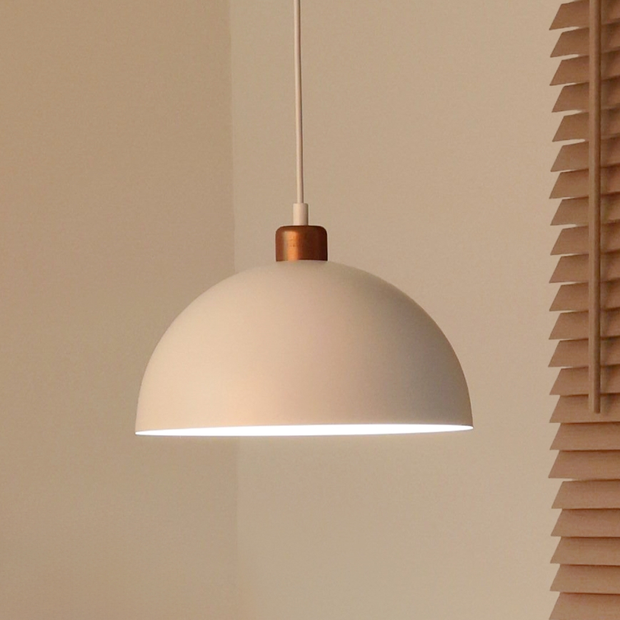 Duolla - Viseći luster IRONLINE na kabelu 1xE27/15W/230V Ø 27 cm bijela/bakrena