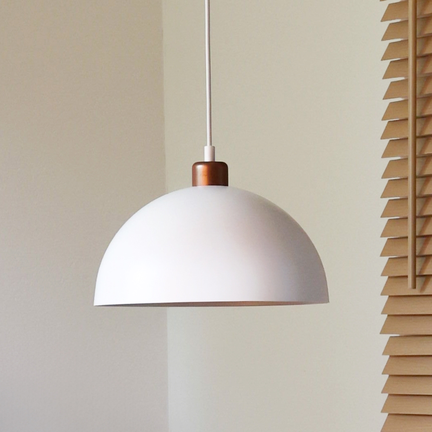 Duolla - Viseći luster IRONLINE na kabelu 1xE27/15W/230V Ø 27 cm bijela/bakrena