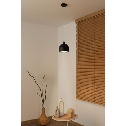 Duolla - Viseći luster na kabelu IRONLINE 1xE27/15W/230V Ø 17 cm crna
