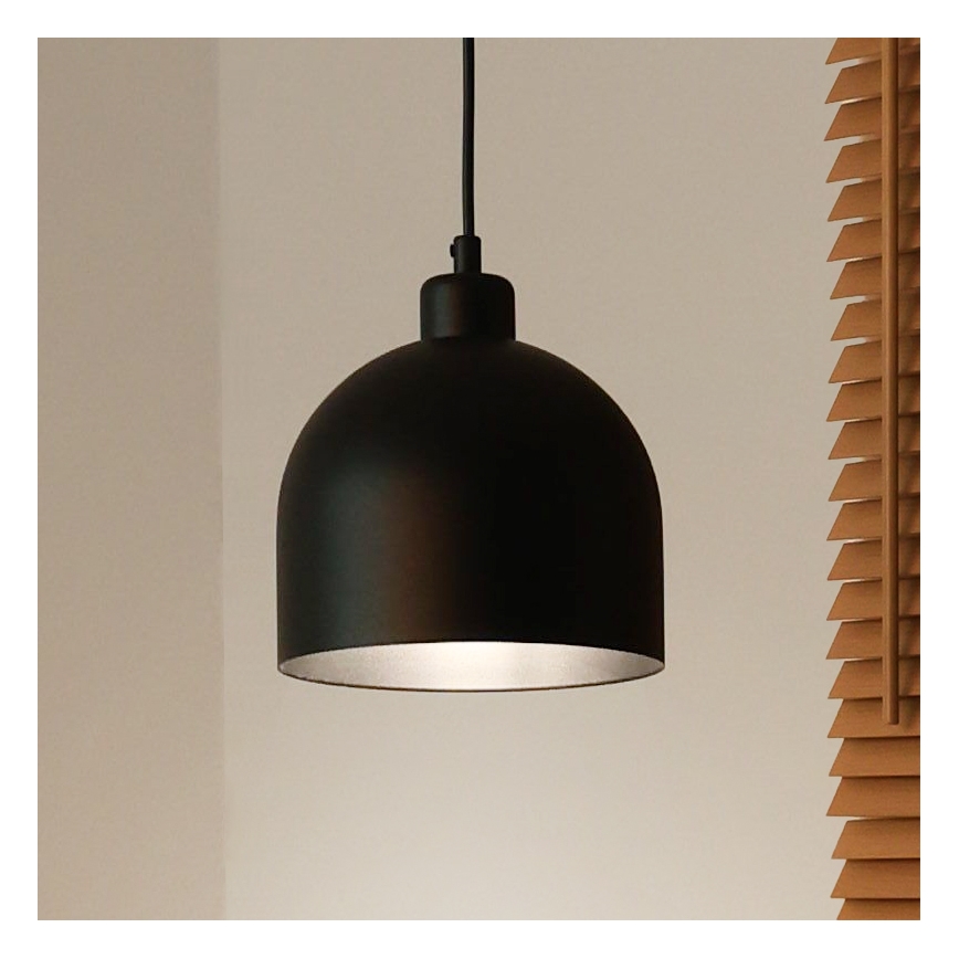 Duolla - Viseći luster na kabelu IRONLINE 1xE27/15W/230V Ø 17 cm crna