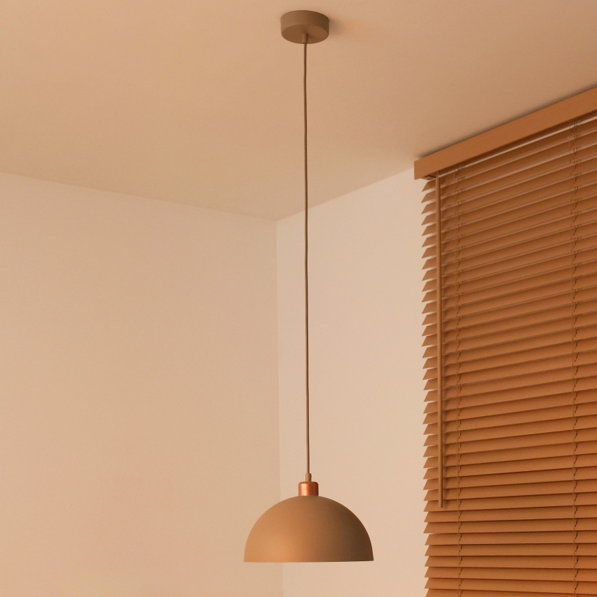 Duolla - Viseći luster na kabelu IRONLINE 1xE27/15W/230V Ø 27 cm bež/bakrena