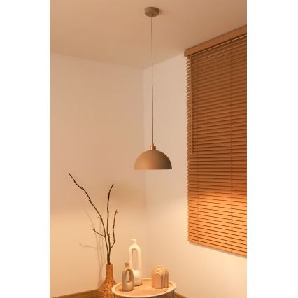 Duolla - Viseći luster na kabelu IRONLINE 1xE27/15W/230V Ø 27 cm bež/bakrena