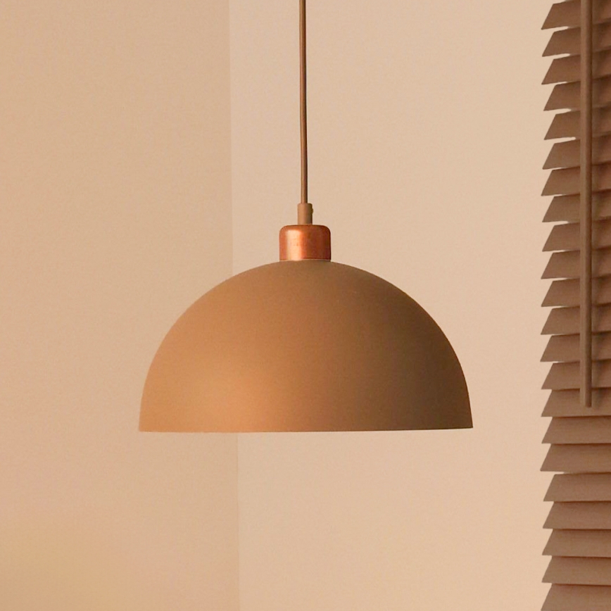 Duolla - Viseći luster na kabelu IRONLINE 1xE27/15W/230V Ø 27 cm bež/bakrena