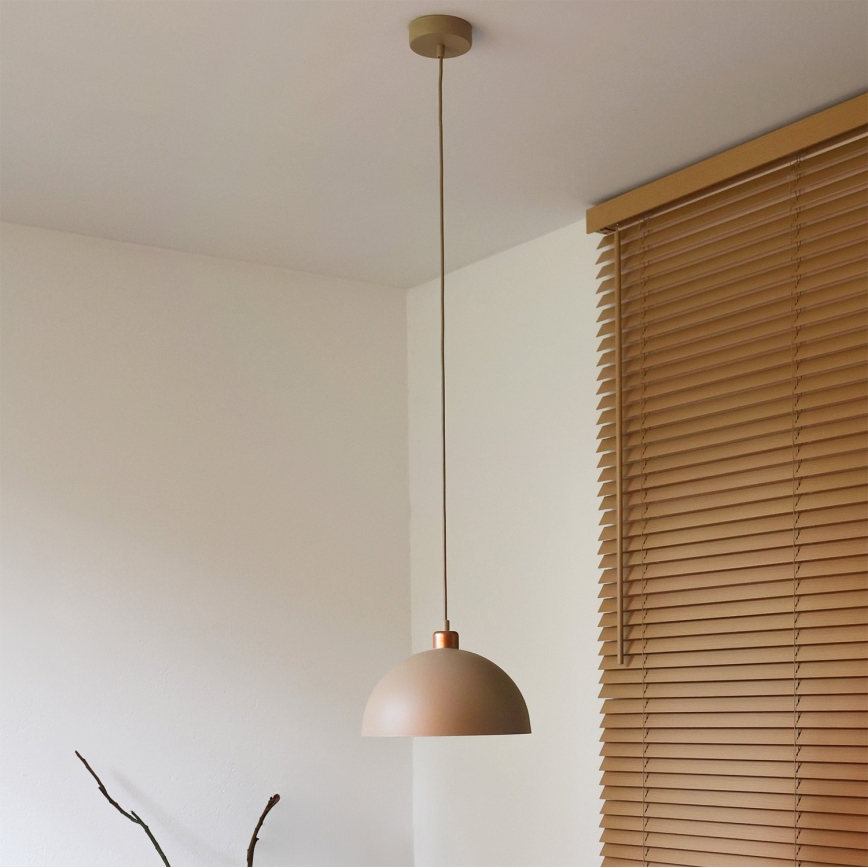 Duolla - Viseći luster na kabelu IRONLINE 1xE27/15W/230V Ø 27 cm bež/bakrena