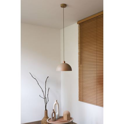 Duolla - Viseći luster na kabelu IRONLINE 1xE27/15W/230V Ø 27 cm bež/bakrena