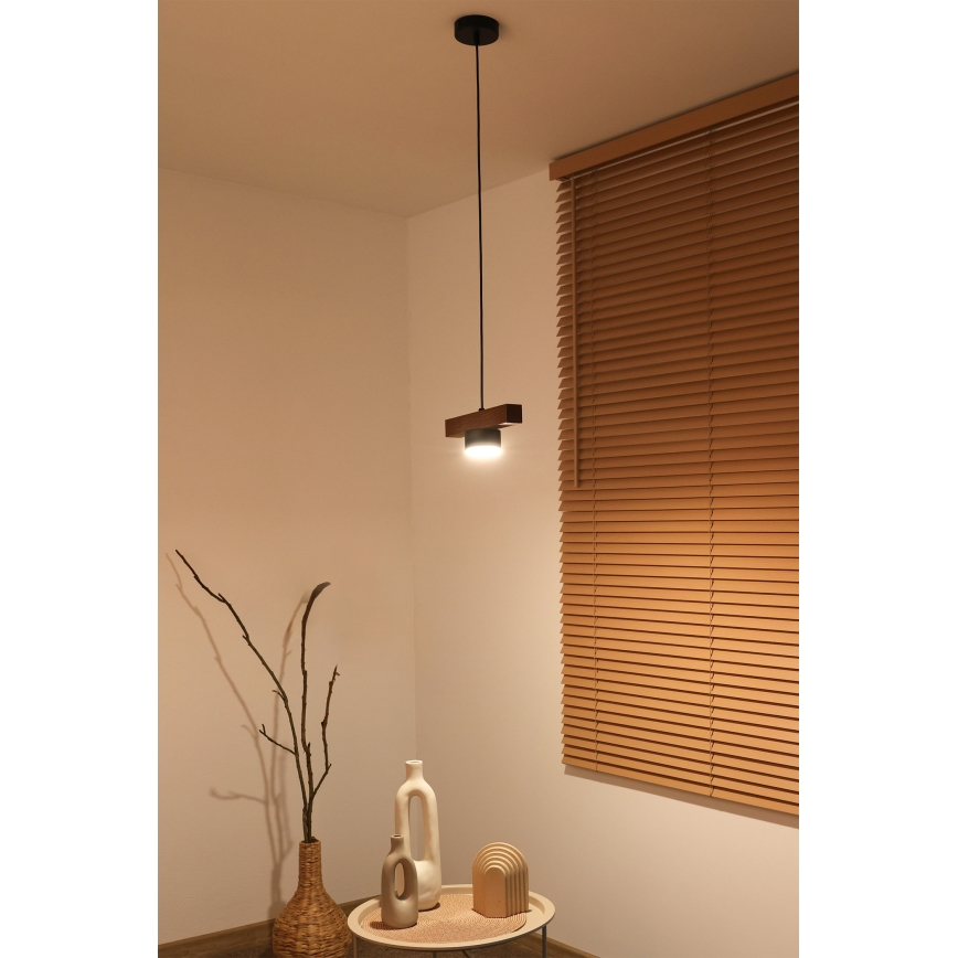 Duolla - Viseći luster na sajli IRONLINE 1xGX53/3W/230V borovina hrast/crna