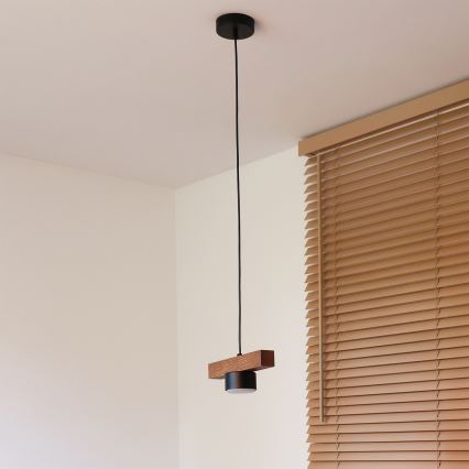Duolla - Viseći luster na sajli IRONLINE 1xGX53/3W/230V borovina hrast/crna