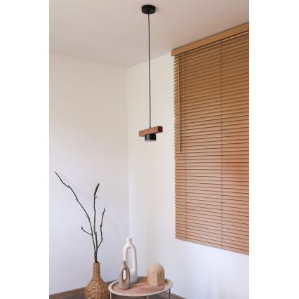 Duolla - Viseći luster na sajli IRONLINE 1xGX53/3W/230V borovina hrast/crna