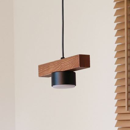 Duolla - Viseći luster na sajli IRONLINE 1xGX53/3W/230V borovina hrast/crna