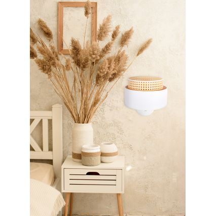 Duolla - Zidna lampa BOHO 1xE27/15W/230V krem/bijela/ratan